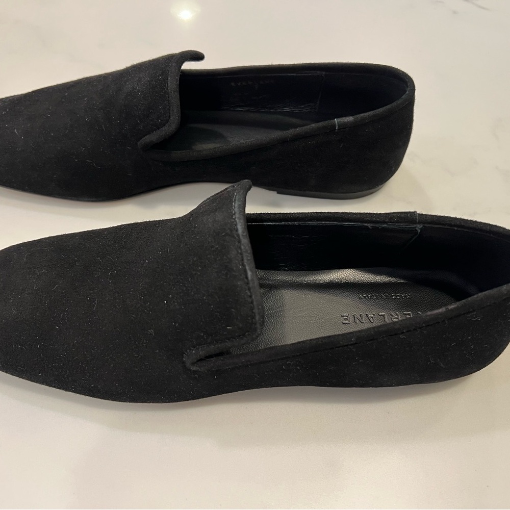 Everlane Women’s Black Suede Slip-Ons